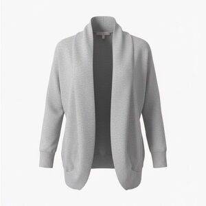 Ainsley Cozy Gray Knit Cardigan – Open Front, Size M